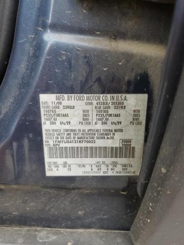 1FMYU04131KF70022 - 2001 FORD ESCAPE XLT BLUE photo 13