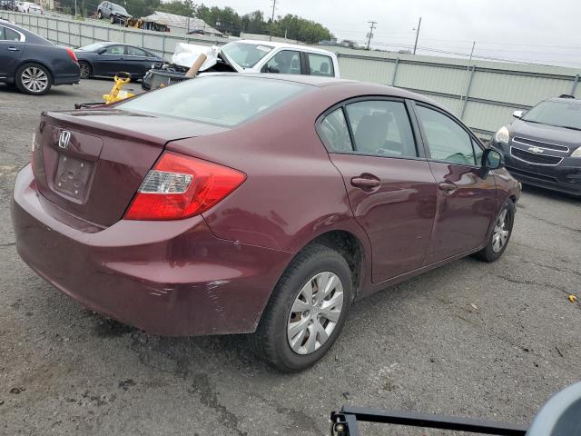 19XFB2F50CE373702 - 2012 HONDA CIVIC LX MAROON photo 3