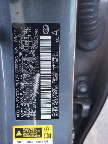 JTHKD5BH5E2187808 - 2014 LEXUS CT 200 SILVER photo 12