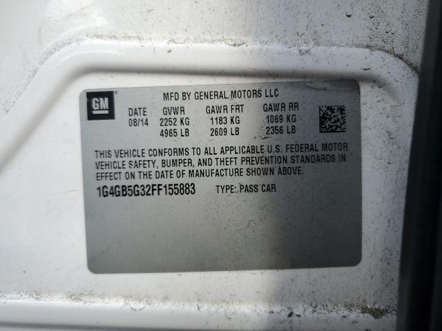 1G4GB5G32FF155883 - 2015 BUICK LACROSSE WHITE photo 12