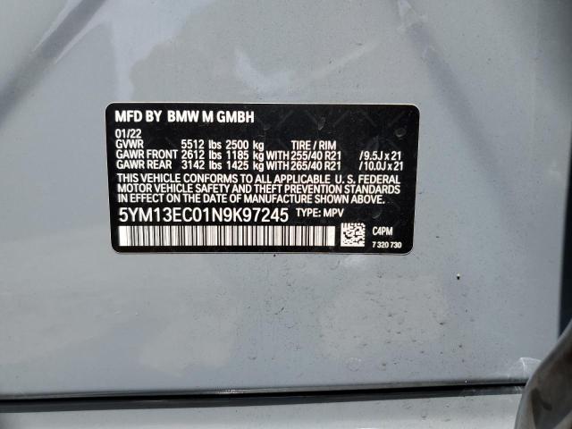 5YM13EC01N9K97245 - 2022 BMW X3 M GRAY photo 13
