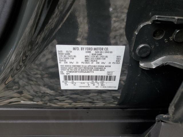 1FMSK8FH3RGA49773 - 2024 FORD EXPLORER LIMITED 绿色 照片 14