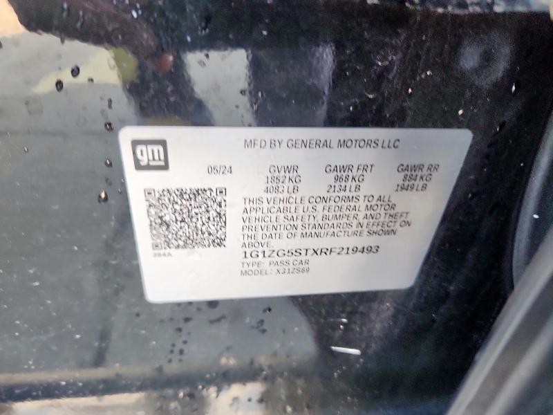 1G1ZG5STXRF219493 - 2024 CHEVROLET MALIBU RS შავი ფოტო 13