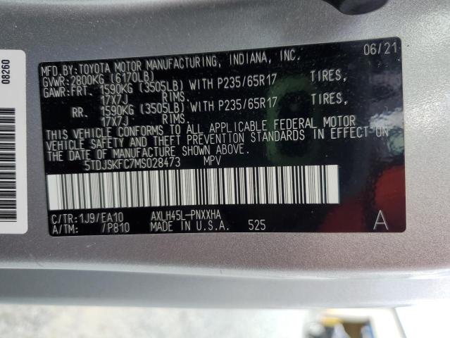 5TDJSKFC7MS028473 - 2021 TOYOTA SIENNA XLE 银色 照片 24