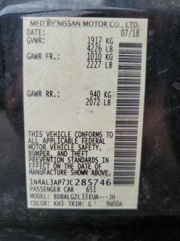 1N4AL3AP7JC285746 - 2018 NISSAN ALTIMA 2.5 黑色 照片 12