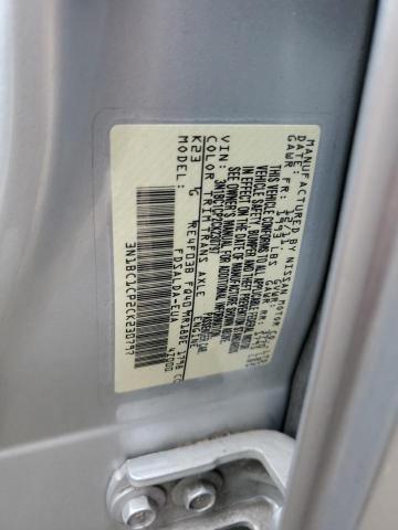 3N1BC1CP2CK230797 - 2012 NISSAN VERSA S SILVER photo 12