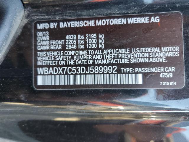 WBADX7C53DJ589992 - 2013 BMW 335 I BLACK photo 13