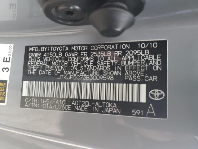 JTKJF5C73B3009598 - 2011 TOYOTA SCION TC Boz foto 12