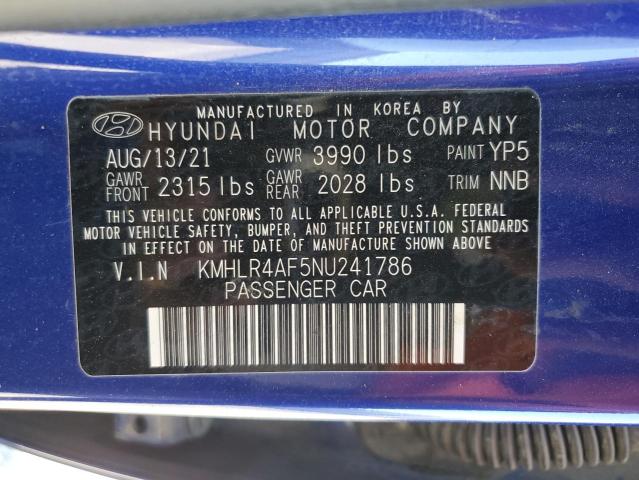 KMHLR4AF5NU241786 - 2022 HYUNDAI ELANTRA N LINE BLUE photo 12