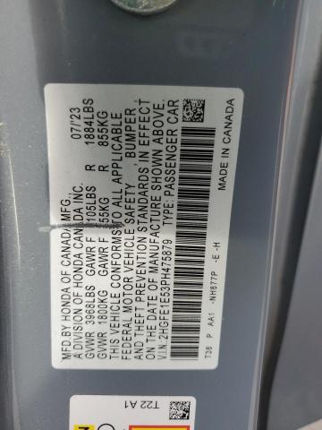 2HGFE1E53PH475879 - 2023 HONDA CIVIC SI BLUE photo 12