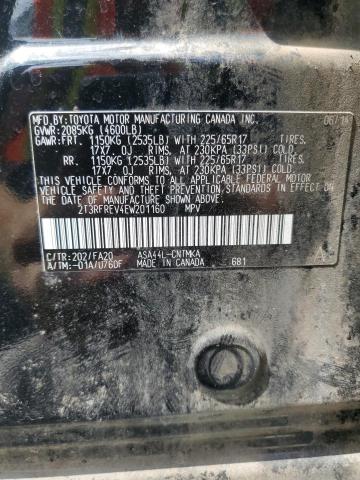 2T3RFREV4EW201160 - 2014 TOYOTA RAV4 XLE BLACK photo 13