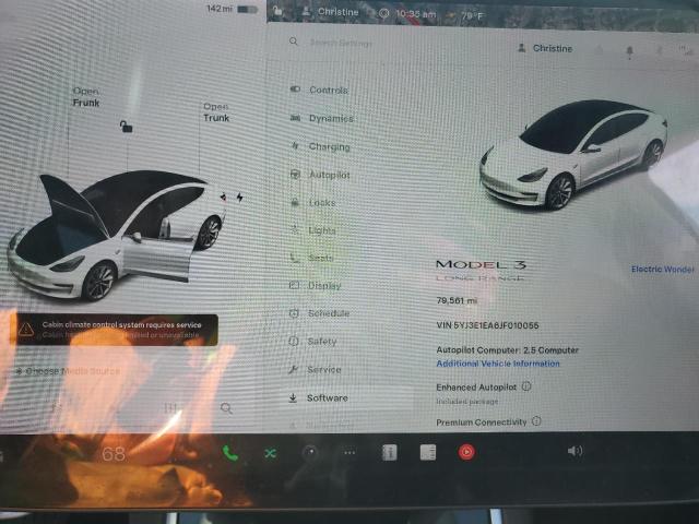 5YJ3E1EA6JF010055 - 2018 TESLA MODEL 3 Beyaz fotoğraf 9