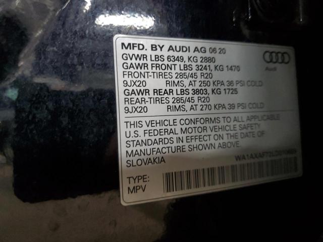 WA1AXAF72LD010689 - 2020 AUDI Q7 PREMIUM Czarny zdjęcie 13