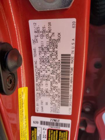 5TFJU4GN2CX019131 - 2012 TOYOTA TACOMA DOUBLE CAB PRERUNNER RED photo 13