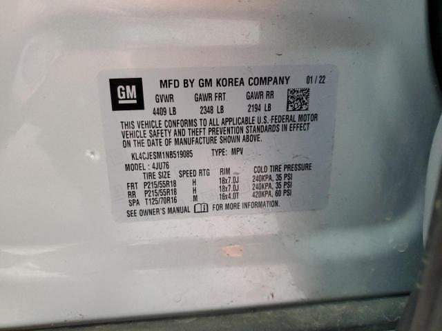 KL4CJESM1NB519085 - 2022 BUICK ENCORE PREFERRED ვერცხლისფერი ფოტო 14