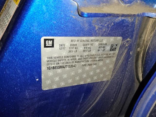 1G1BE5SM4J7153943 - 2018 CHEVROLET CRUZE LT 蓝色 照片 12