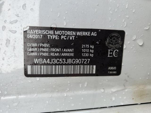 WBA4J3C53JBG90727 - 2018 BMW 430XI GRAN COUPE WHITE photo 13