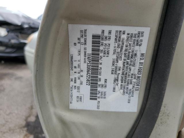 1FAFP53U06A225822 - 2006 FORD TAURUS SE SILVER photo 12