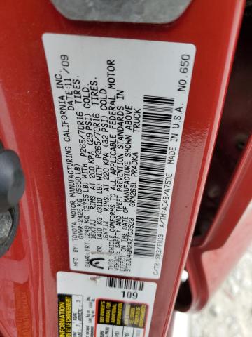 5TEJU4GN2AZ703523 - 2010 TOYOTA TACOMA DOUBLE CAB PRERUNNER RED photo 12