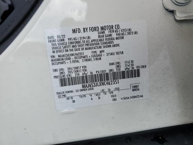 MAJ6S3JLXNC462351 - 2022 FORD ECOSPORT SES Weiß Foto 13