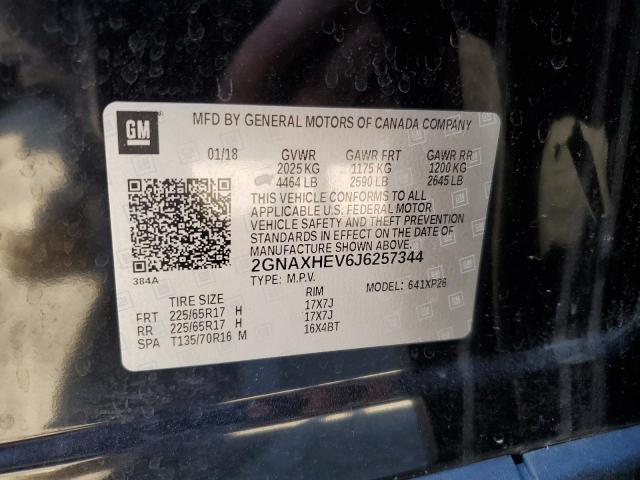 2GNAXHEV6J6257344 - 2018 CHEVROLET EQUINOX LS შავი ფოტო 13