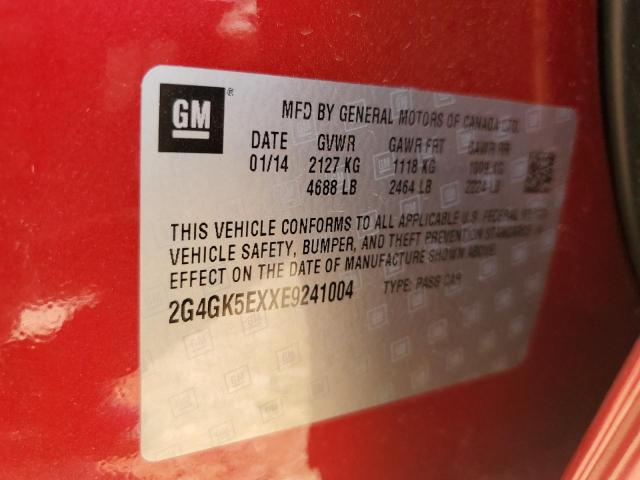 2G4GK5EXXE9241004 - 2014 BUICK REGAL წითელი ფოტო 13