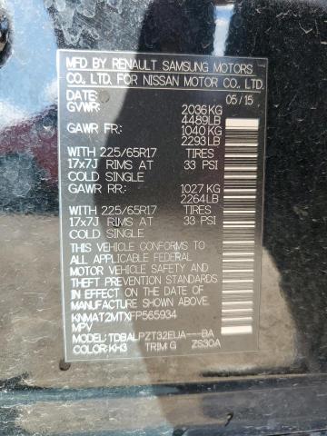 KNMAT2MTXFP565934 - 2015 NISSAN ROGUE S 黑色 照片 12