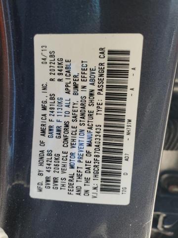 1HGCR3F87DA033435 - 2013 HONDA ACCORD EXL CHARCOAL photo 12