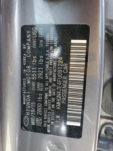 KMHGN4JE4FU091224 - 2015 HYUNDAI GENESIS 3.8L ნაცრისფერი ფოტო 12