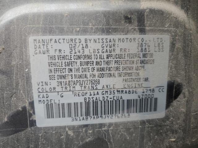 3N1AB7AP9JY276268 - 2018 NISSAN SENTRA S 灰色 照片 13