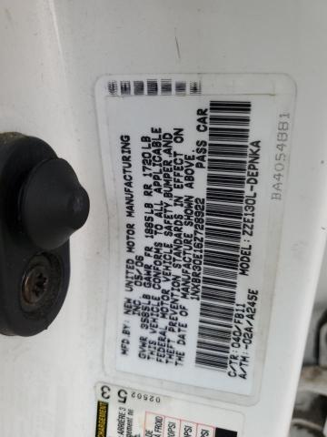 1NXBR30E16Z728922 - 2006 TOYOTA COROLLA CE WHITE photo 12