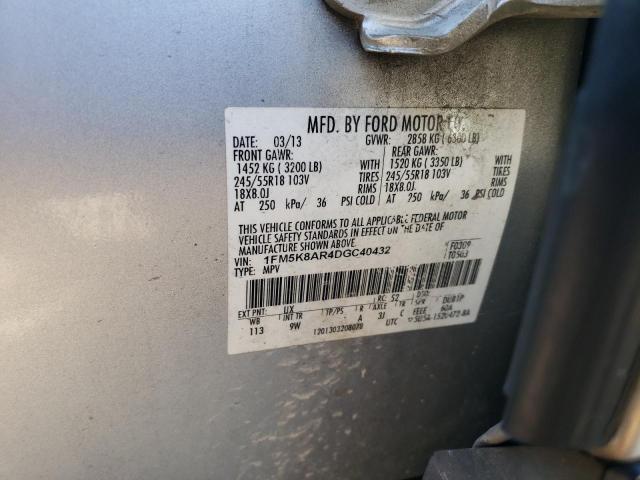 1FM5K8AR4DGC40432 - 2013 FORD EXPLORER POLICE INTERCEPTOR فضي صورة 12