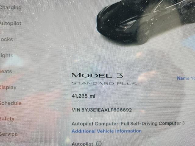 5YJ3E1EAXLF606692 - 2020 TESLA MODEL 3 BLACK photo 9