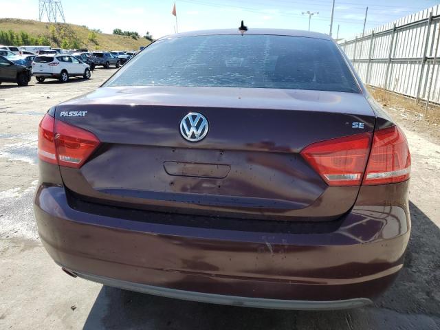 1VWBH7A38CC047764 - 2012 VOLKSWAGEN PASSAT SE MAROON photo 6