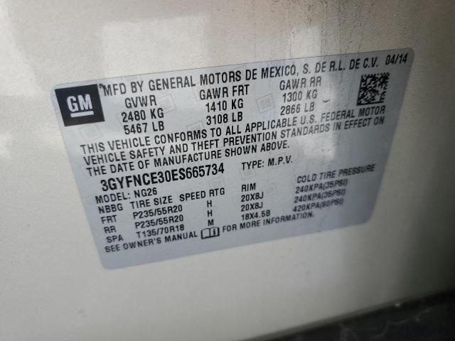 3GYFNCE30ES665734 - 2014 CADILLAC SRX PERFORMANCE COLLECTION Алтын фото 14