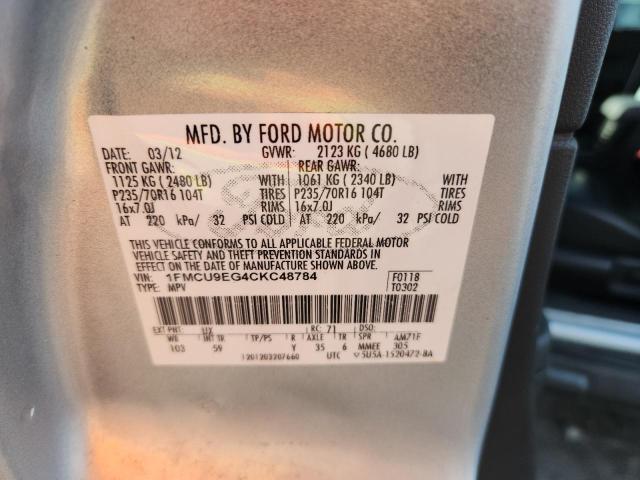 1FMCU9EG4CKC48784 - 2012 FORD ESCAPE LIMITED 银色 照片 13