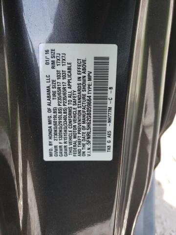 5FNRL5H62GB059664 - 2016 HONDA ODYSSEY EXL CHARCOAL photo 13