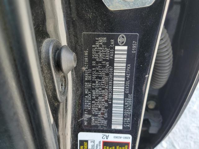 4T1BK3DBXBU385087 - 2011 TOYOTA AVALON BASE 黑色 照片 12