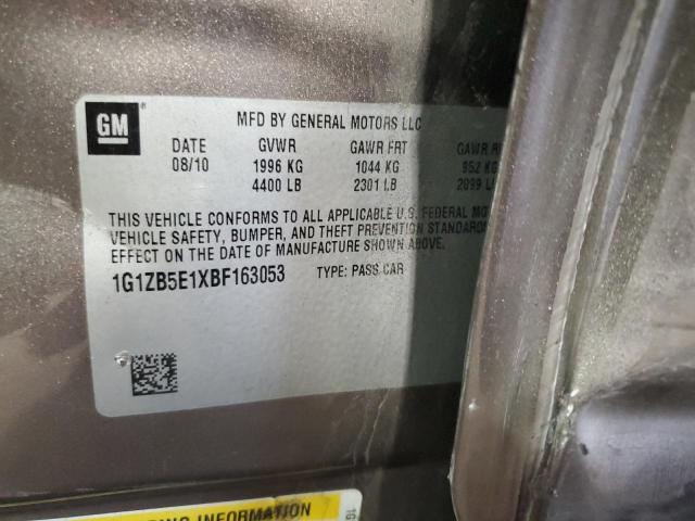 1G1ZB5E1XBF163053 - 2011 CHEVROLET MALIBU LS ნაცრისფერი ფოტო 12