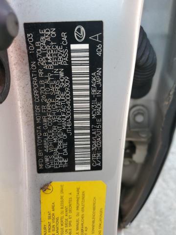 JTHBA30G640009309 - 2004 LEXUS ES 330 银色 照片 12