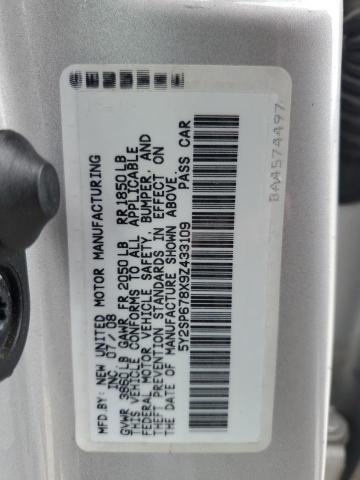 5Y2SP678X9Z433109 - 2009 PONTIAC VIBE SILVER photo 12