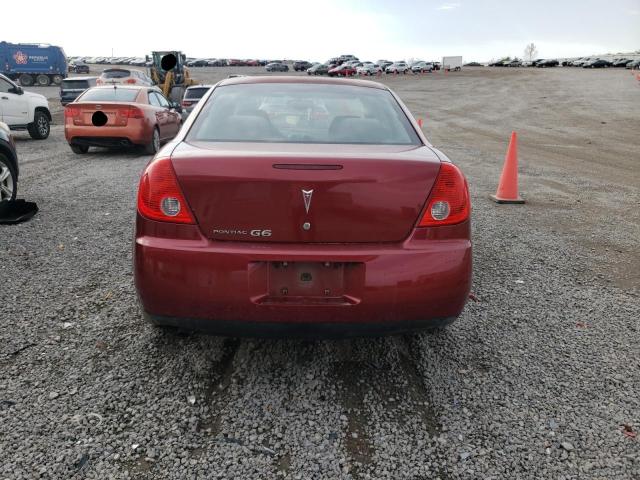 1G2ZF57B684149810 - 2008 PONTIAC G6 VALUE LEADER RED photo 6