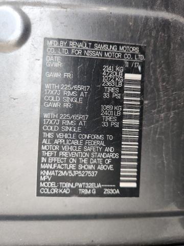 KNMAT2MV5JP527537 - 2018 NISSAN ROGUE S GRAY photo 13