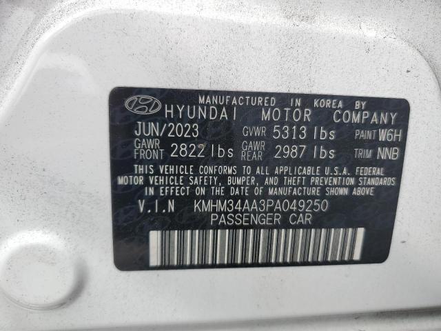 KMHM34AA3PA049250 - 2023 HYUNDAI IONIQ 6 SEL WHITE photo 12