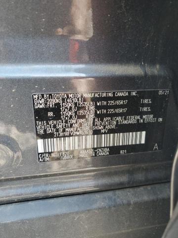 2T3H1RFV0MW151610 - 2021 TOYOTA RAV4 LE GRAY photo 14