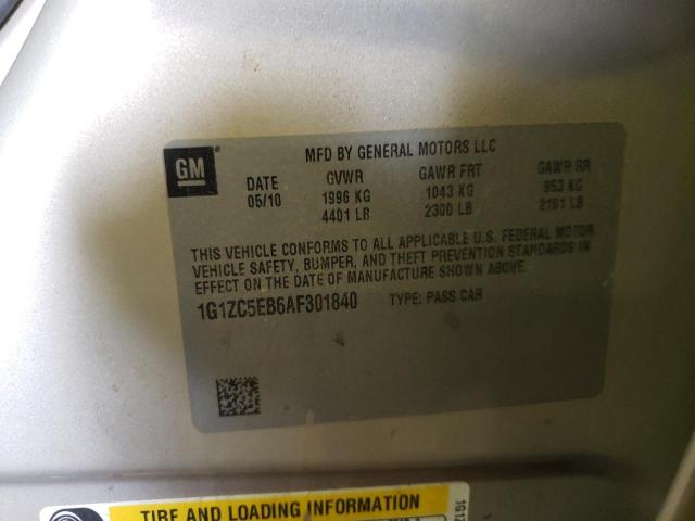 1G1ZC5EB6AF301840 - 2010 CHEVROLET MALIBU 1LT 棕色 照片 12