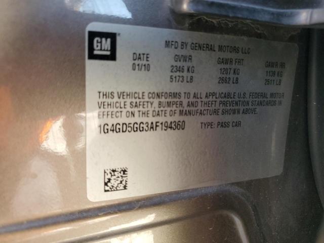 1G4GD5GG3AF194360 - 2010 BUICK LACROSSE CXL Շագանակագույն լուսանկար 12