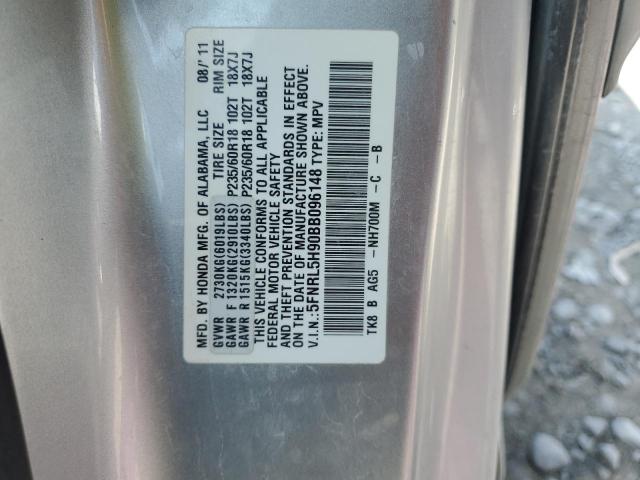 5FNRL5H90BB096148 - 2011 HONDA ODYSSEY TOURING 灰色 照片 13