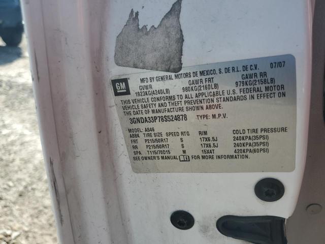 3GNDA33P78S524878 - 2008 CHEVROLET HHR LT WHITE photo 12