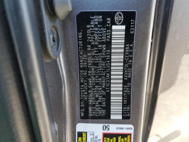 4T1C31AK1LU541819 - 2020 TOYOTA CAMRY LE GRAY photo 12